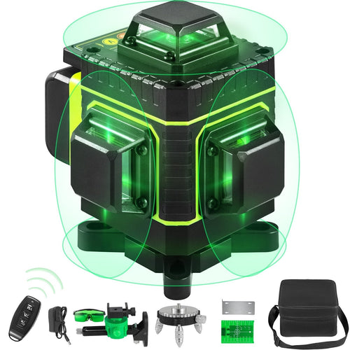 Niveau laser 4D auto-nivelant, 16 lignes vertes