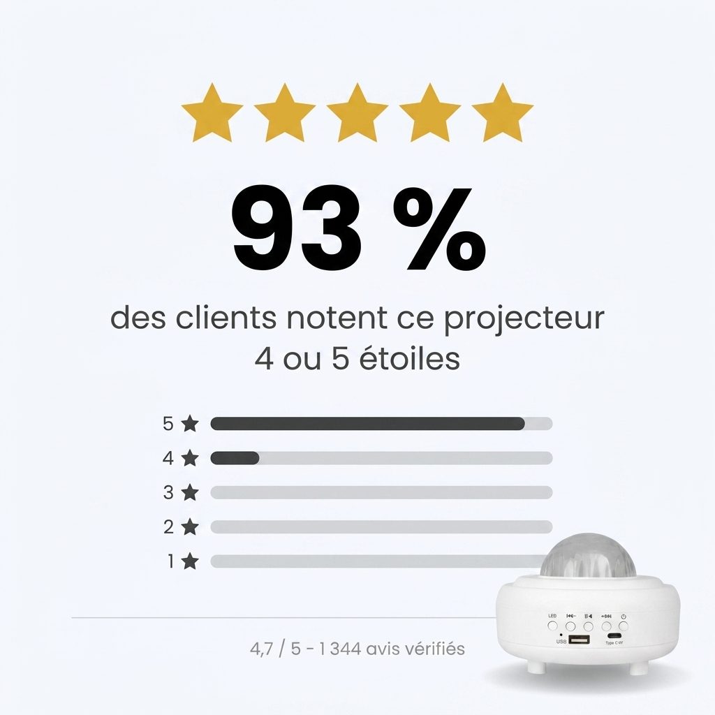 AuroraSky Pro 360° – Projecteur d'Aurores Boréales Connecté