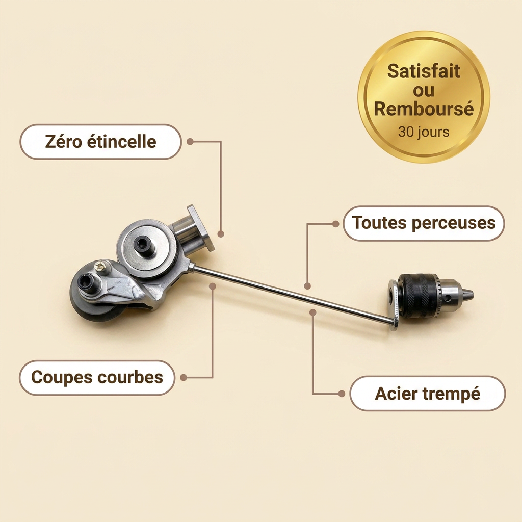 CortaMétal™ – Grignoteuse de Tôle pour Perceuse