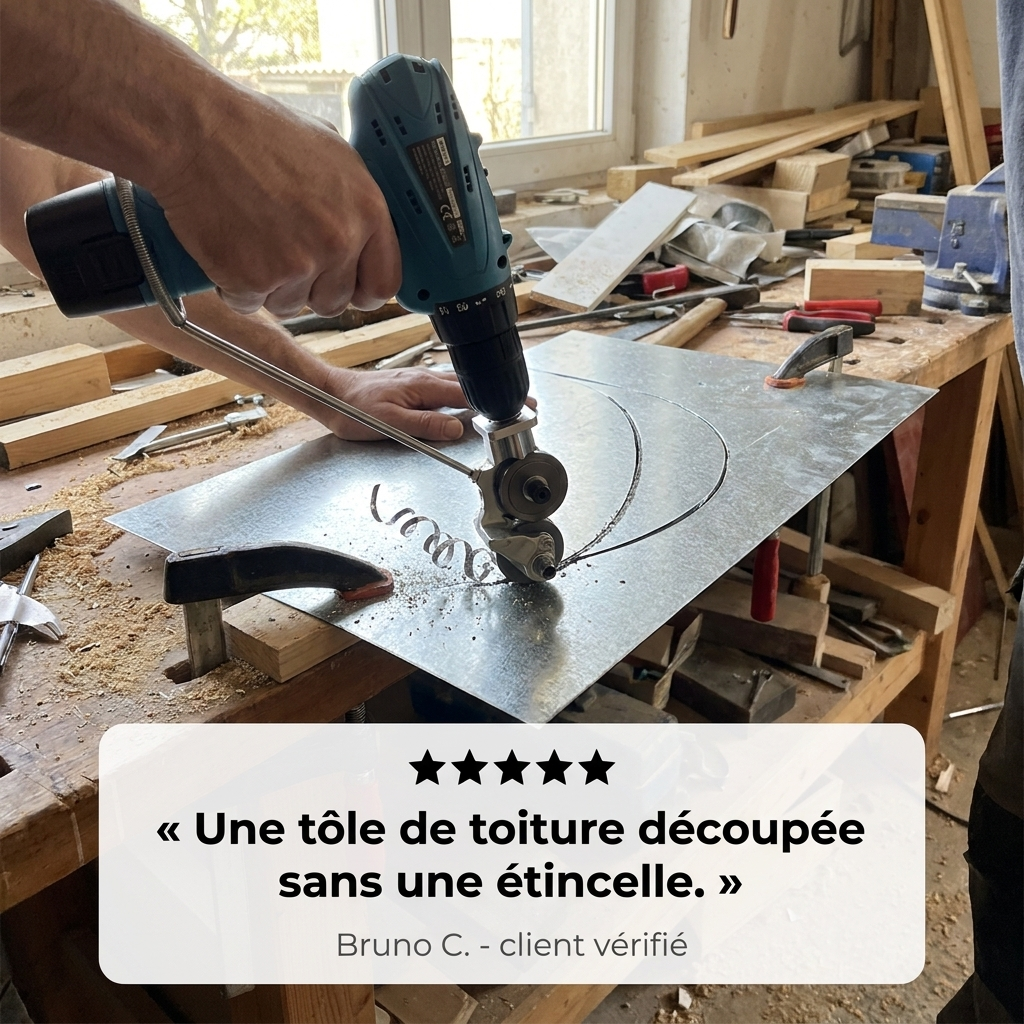 CortaMétal™ – Grignoteuse de Tôle pour Perceuse